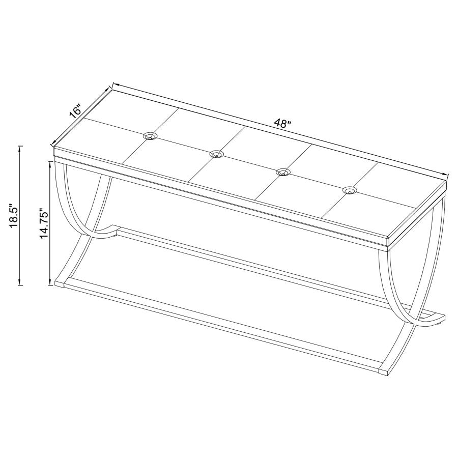 (image for) Walton Leatherette Upholstered Tufted Accent Bench White