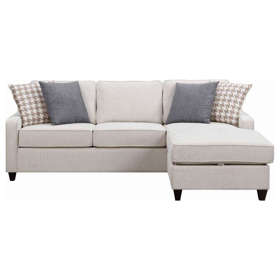 (image for) Mcloughlin Upholstered Sloped Arm Sectional Sofa Platinum