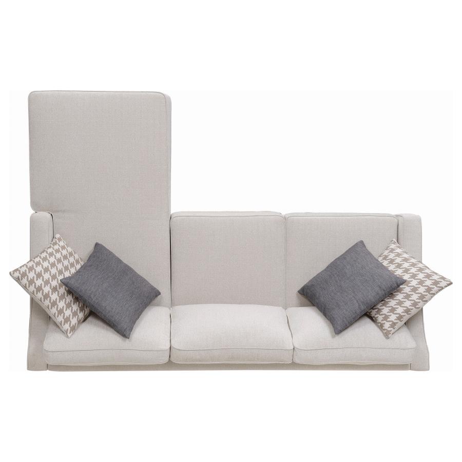 (image for) Mcloughlin Upholstered Sloped Arm Sectional Sofa Platinum