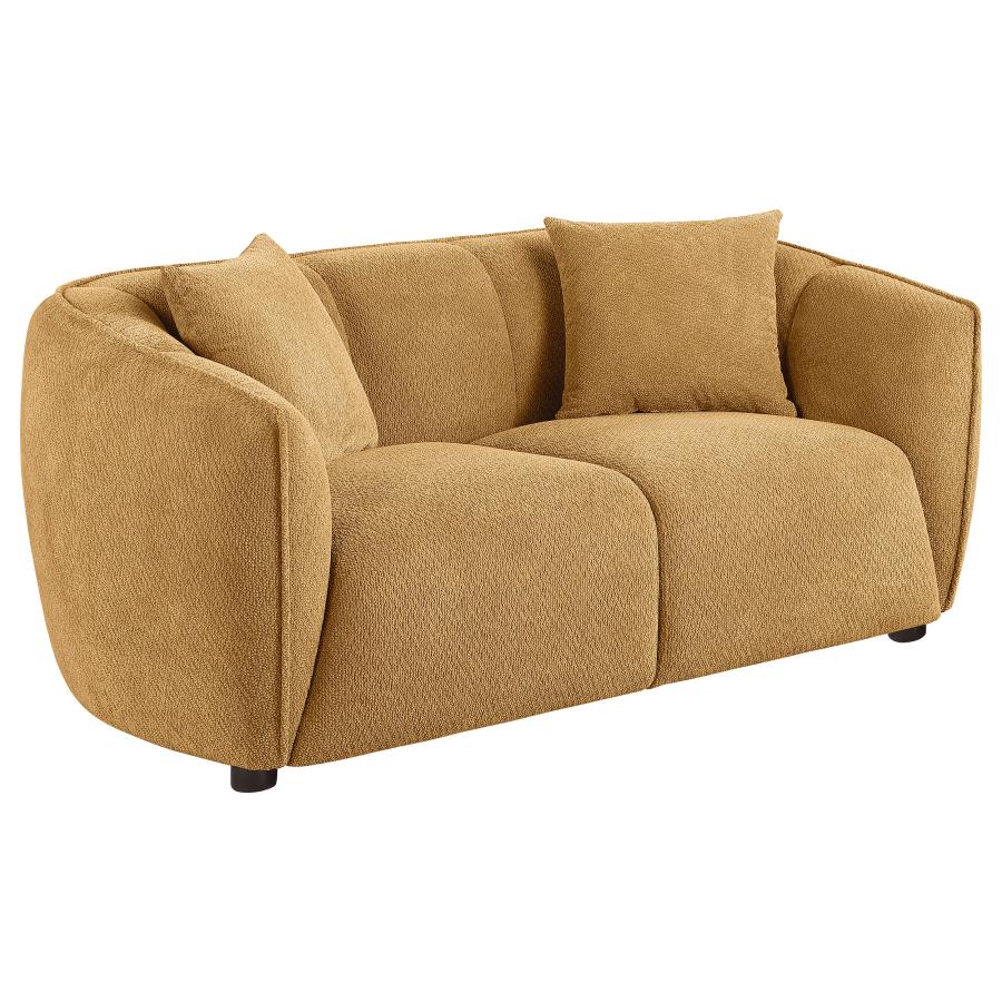 Aleisha 3-piece Chenille Upholstered Sofa Set Mustard Yellow