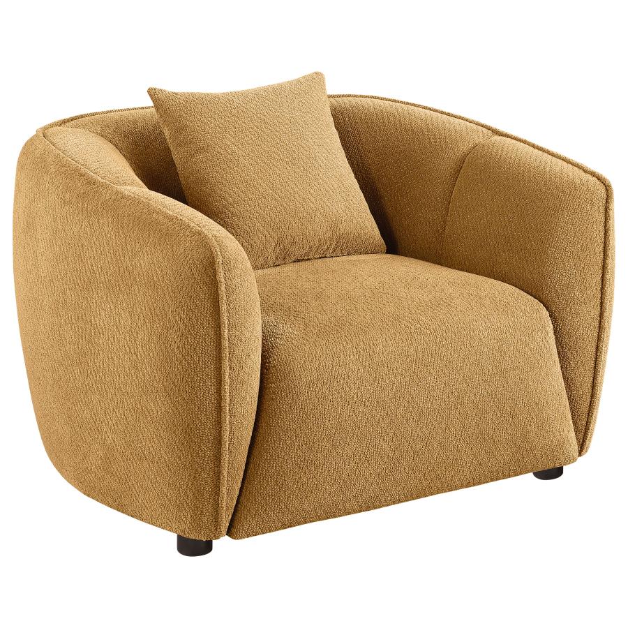 Aleisha 3-piece Chenille Upholstered Sofa Set Mustard Yellow