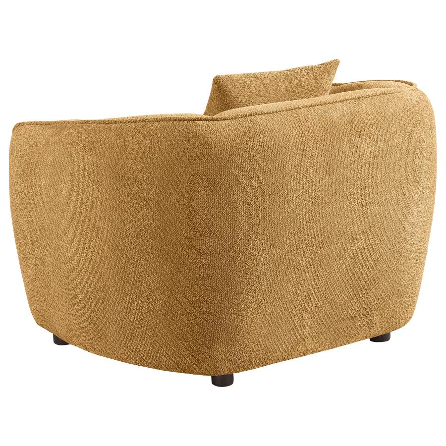 Aleisha 3-piece Chenille Upholstered Sofa Set Mustard Yellow