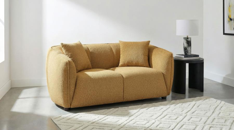 Aleisha Chenille Upholstered Loveseat Mustard Yellow