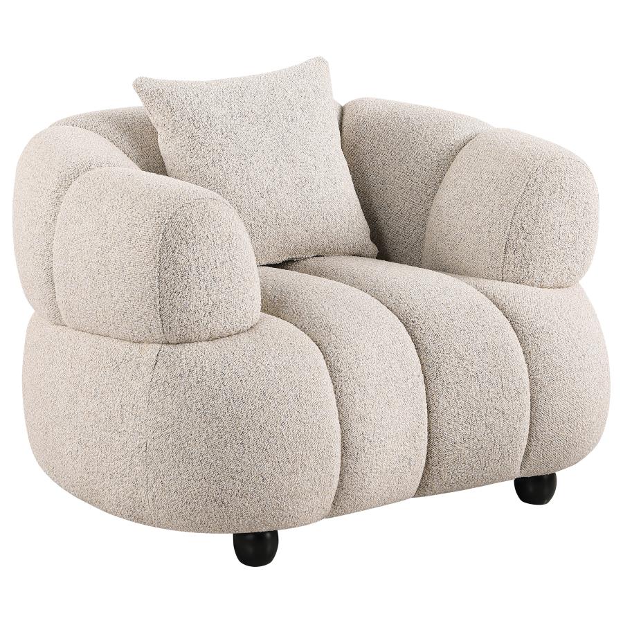 Whitney Contemporary Channel Tufted Woven Fabric Upholstered Sofa Set
