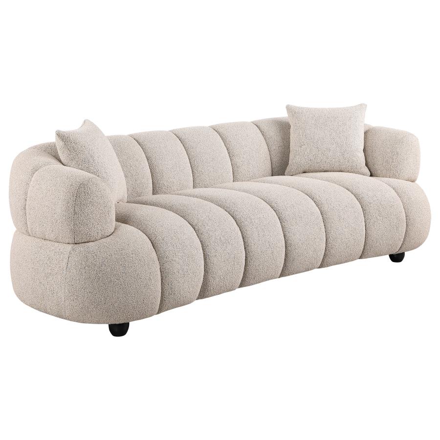 (image for) Whitney Contemporary Channel Tufted Woven Fabric Upholstered Sofa
