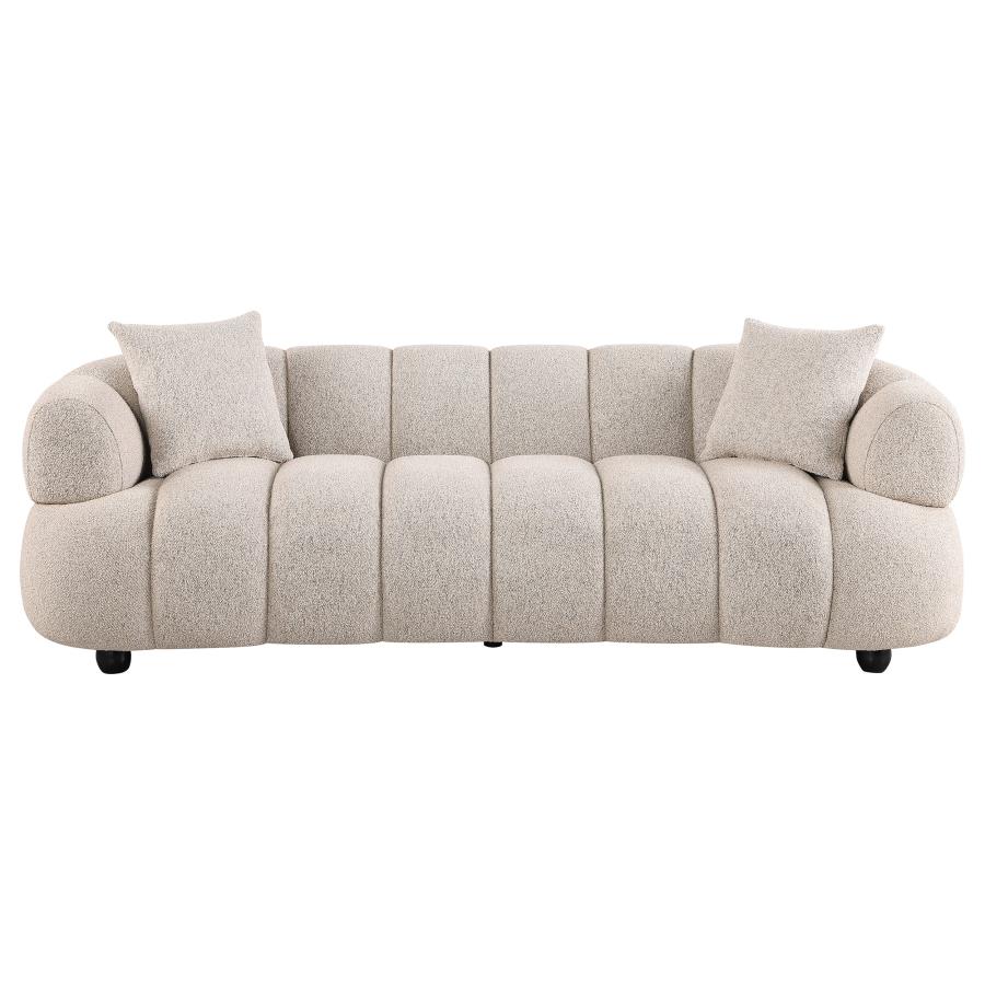 Whitney Contemporary Channel Tufted Woven Fabric Upholstered Sofa