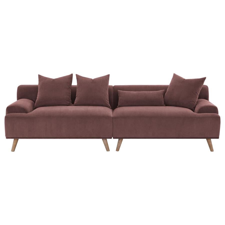 (image for) Elizabeth Corduroy Upholstered Extra Long Sofa Wine Red