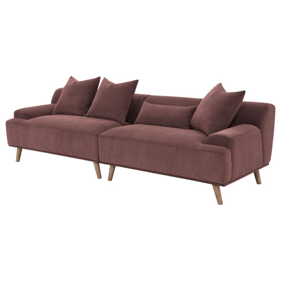 (image for) Elizabeth Corduroy Upholstered Extra Long Sofa Wine Red