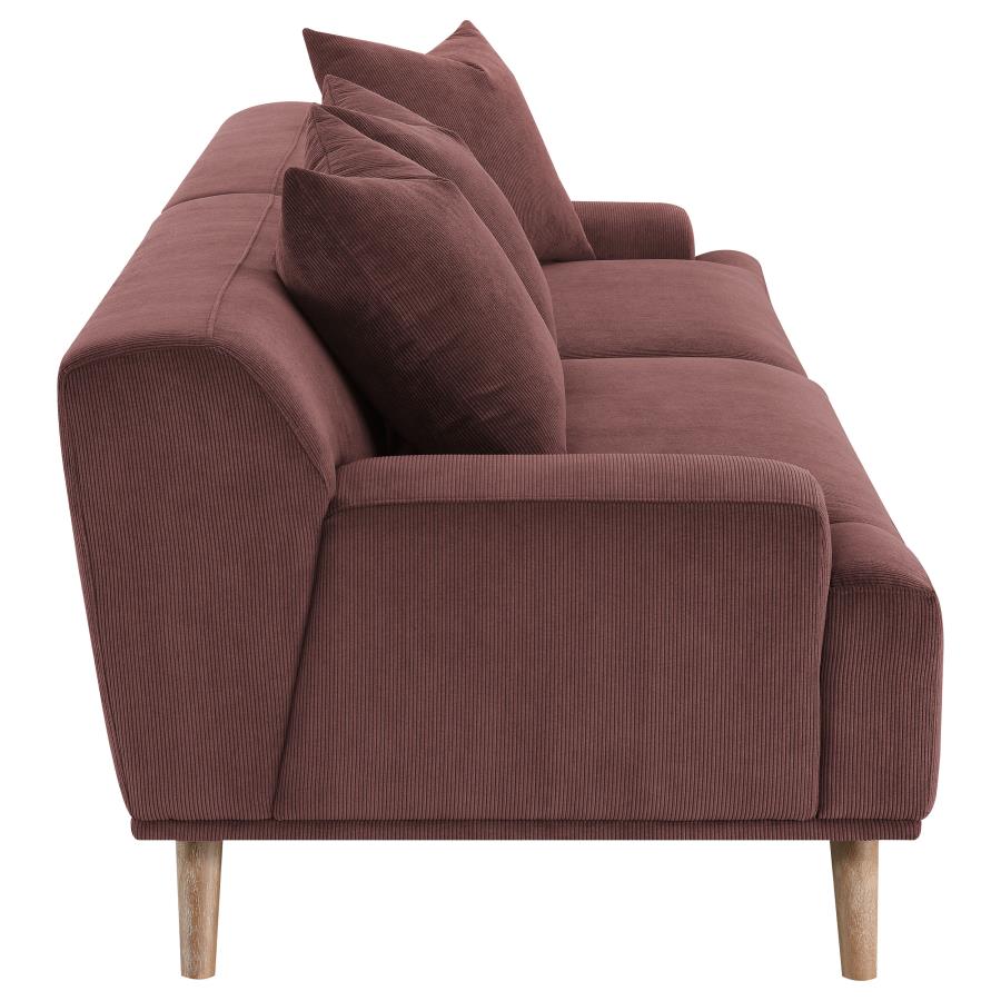 (image for) Elizabeth Corduroy Upholstered Extra Long Sofa Wine Red