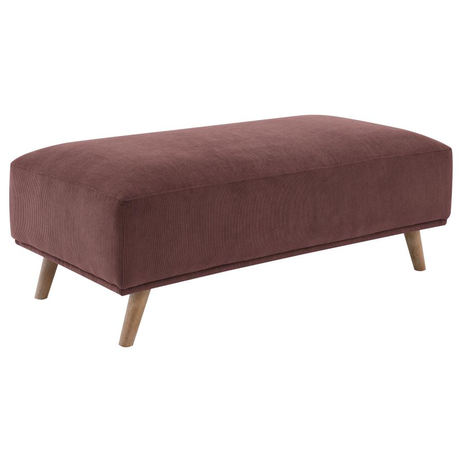 (image for) Elizabeth Corduroy Upholstered Ottoman Wine Red - Click Image to Close