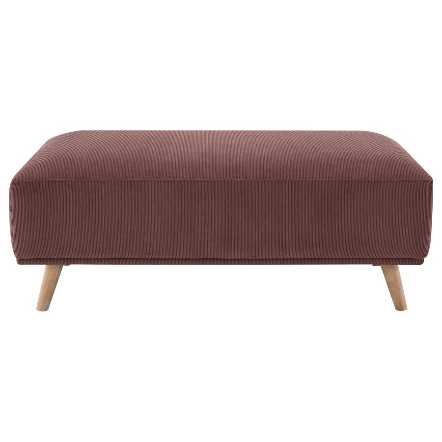 (image for) Elizabeth Corduroy Upholstered Ottoman Wine Red