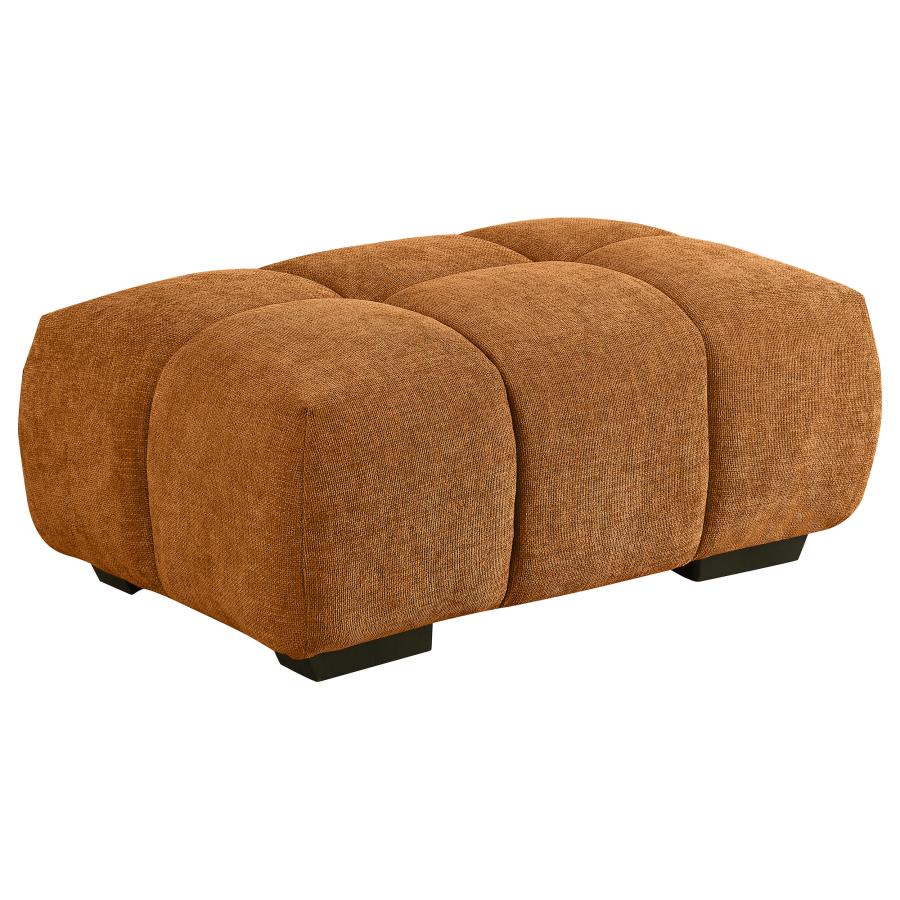 (image for) Camacho Rectangular Upholstered Tufted Ottoman Orange