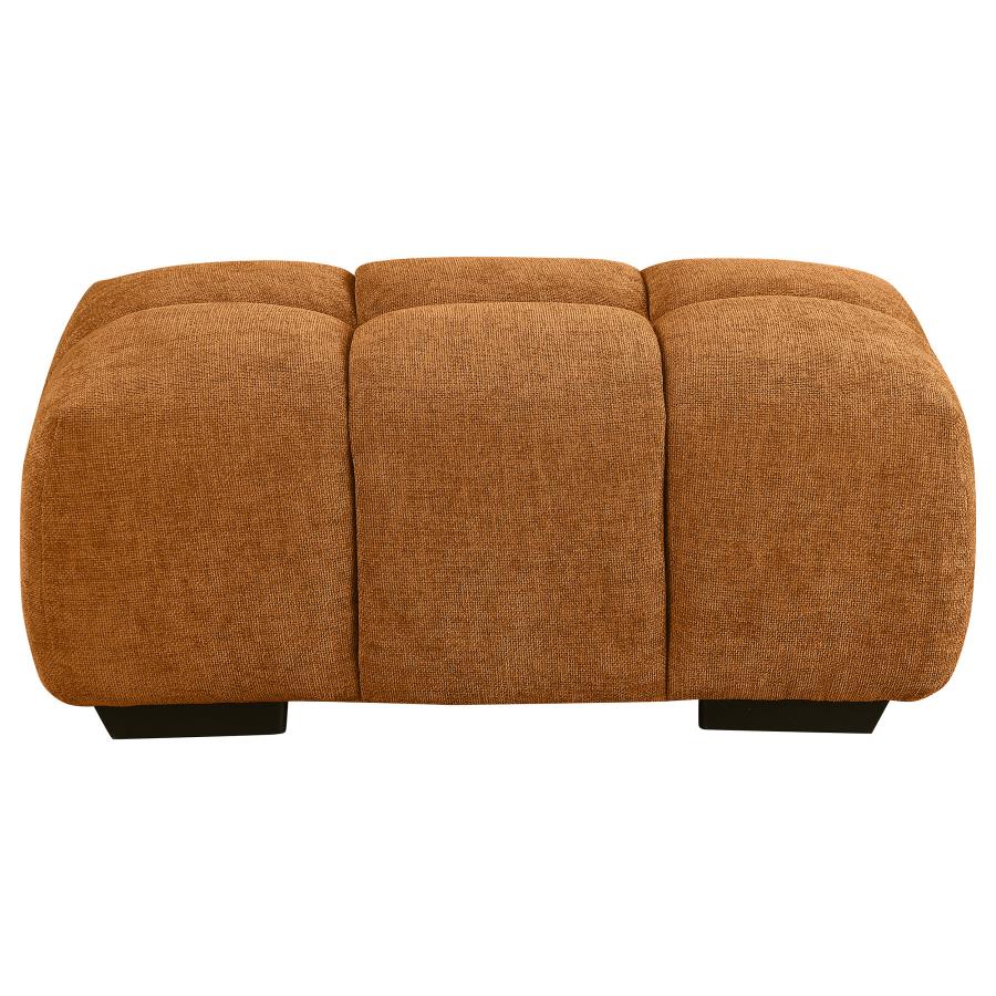 (image for) Camacho Rectangular Upholstered Tufted Ottoman Orange