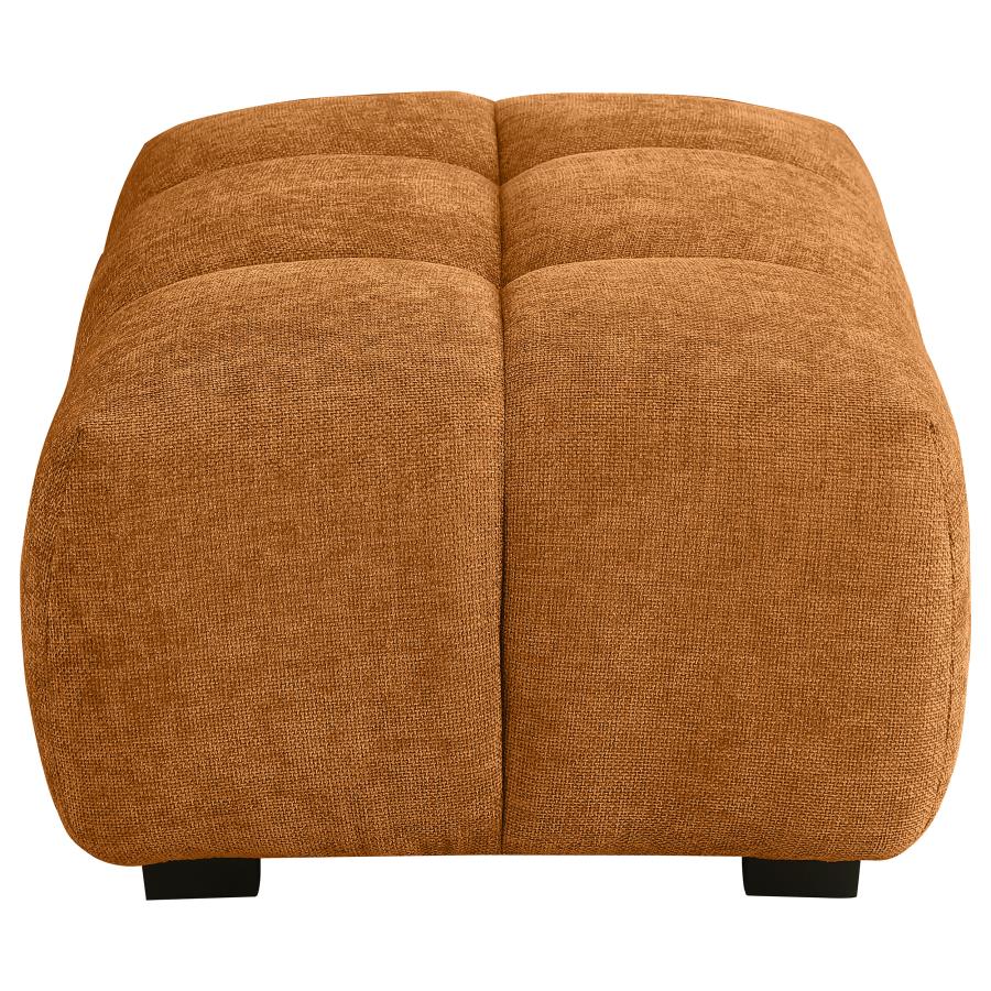 (image for) Camacho Rectangular Upholstered Tufted Ottoman Orange