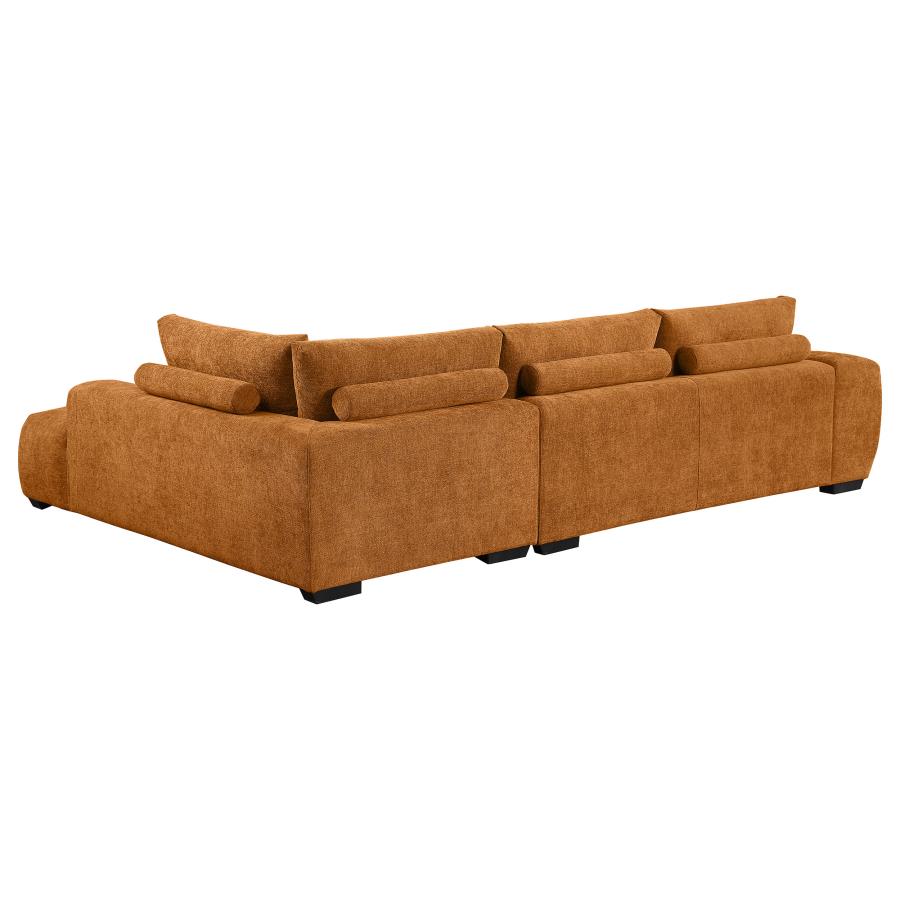 (image for) Camacho Upholstered Chaise Sectional Sofa Orange