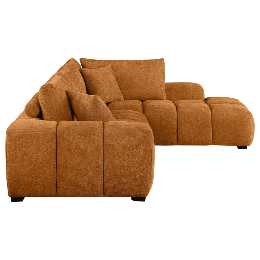 (image for) Camacho Upholstered Chaise Sectional Sofa Orange