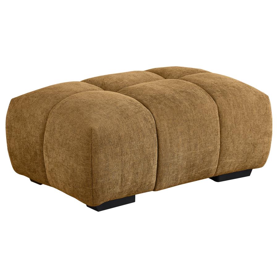 (image for) Camacho Rectangular Upholstered Tufted Ottoman Amber - Click Image to Close