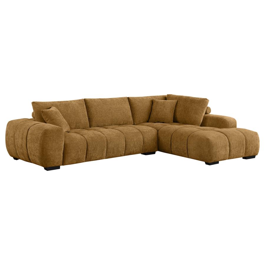 (image for) Camacho Upholstered Chaise Sectional Sofa Amber