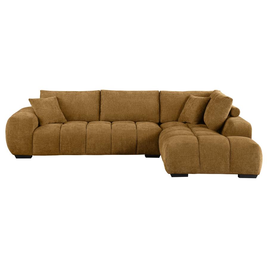 (image for) Camacho Upholstered Chaise Sectional Sofa Amber