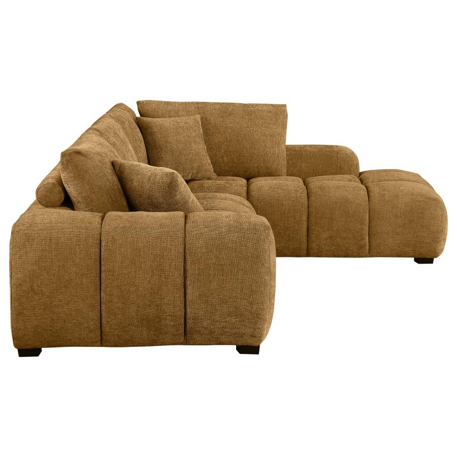 (image for) Camacho Upholstered Chaise Sectional Sofa Amber