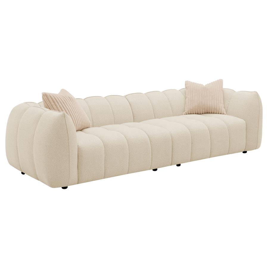 (image for) Winchester Boucle Upholstered Extra Long Sofa Sand Pebble - Click Image to Close