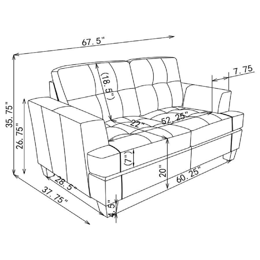 (image for) Samuel Tufted Loveseat Dark Brown