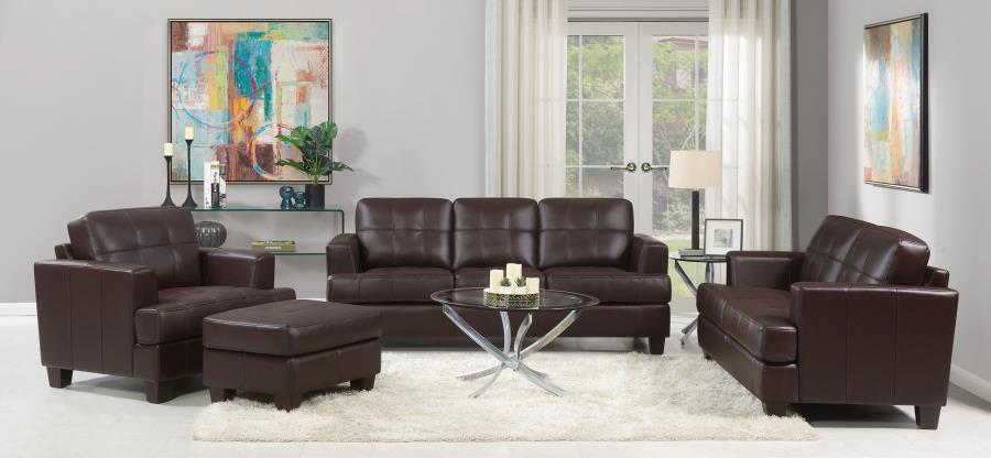 (image for) Samuel Tufted Loveseat Dark Brown