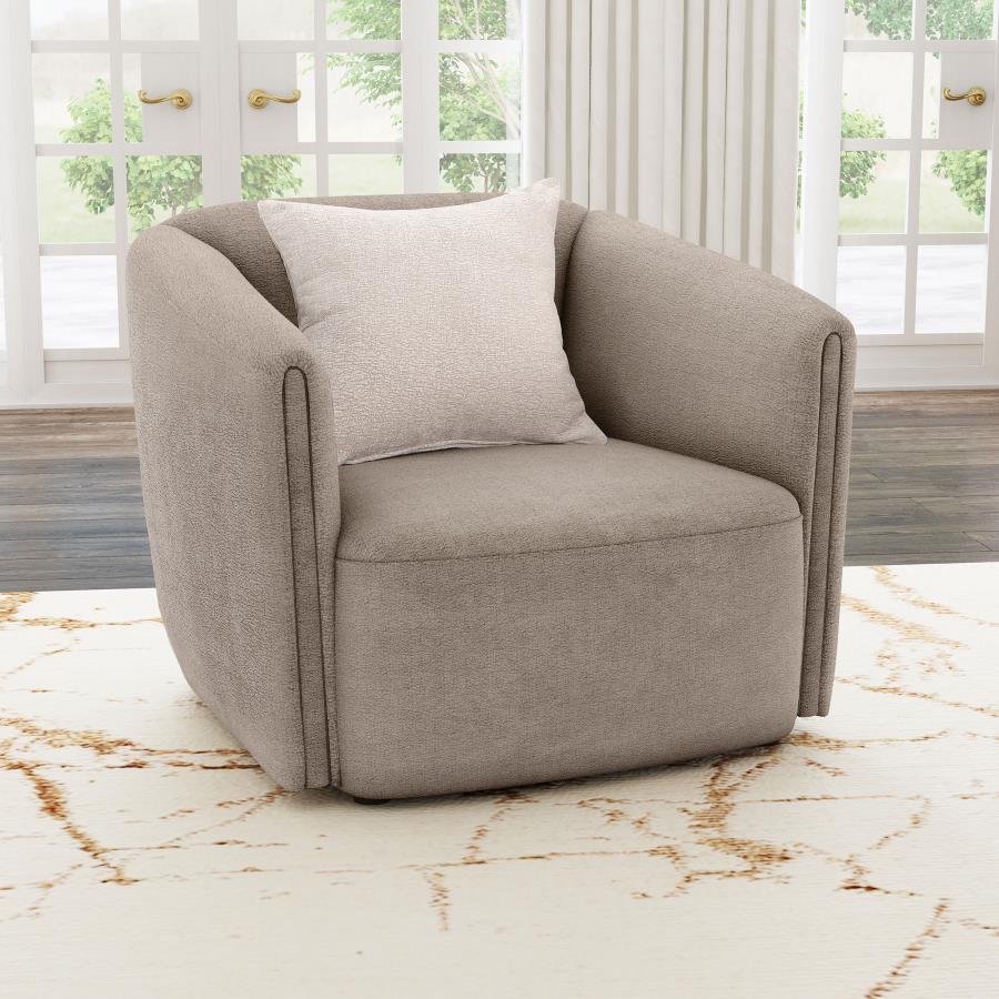 (image for) Townsend Chenille Upholstered Rolled Arm Chair Latte