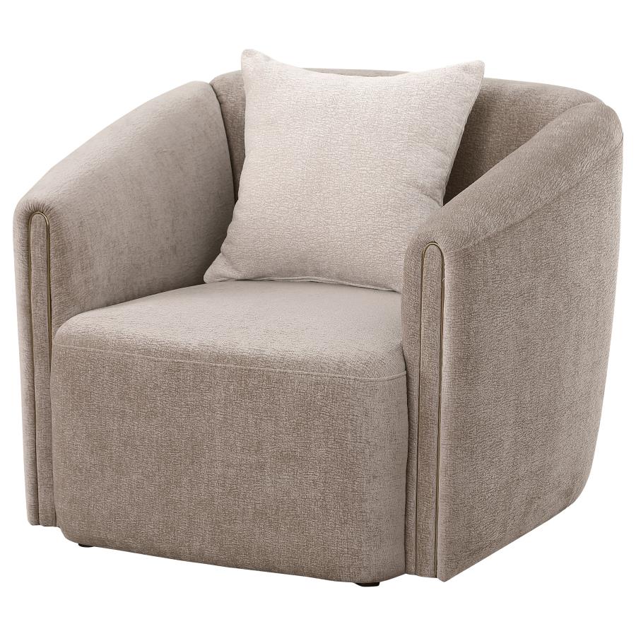 (image for) Townsend Chenille Upholstered Rolled Arm Chair Latte