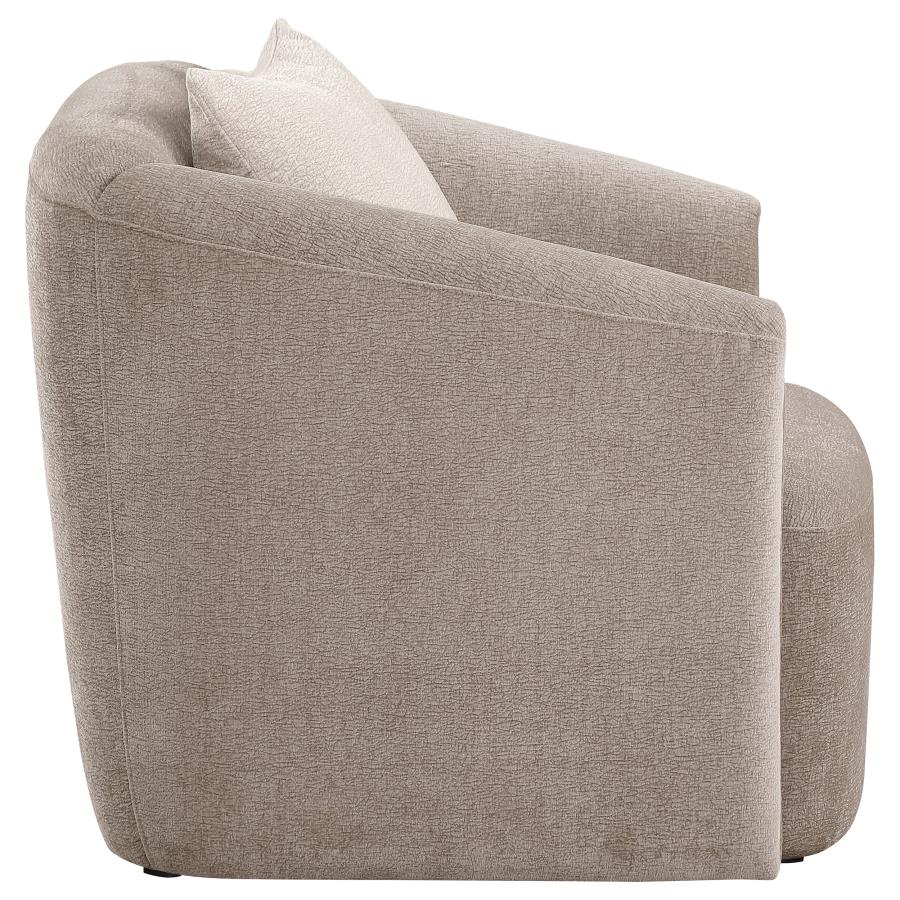 (image for) Townsend Chenille Upholstered Rolled Arm Chair Latte