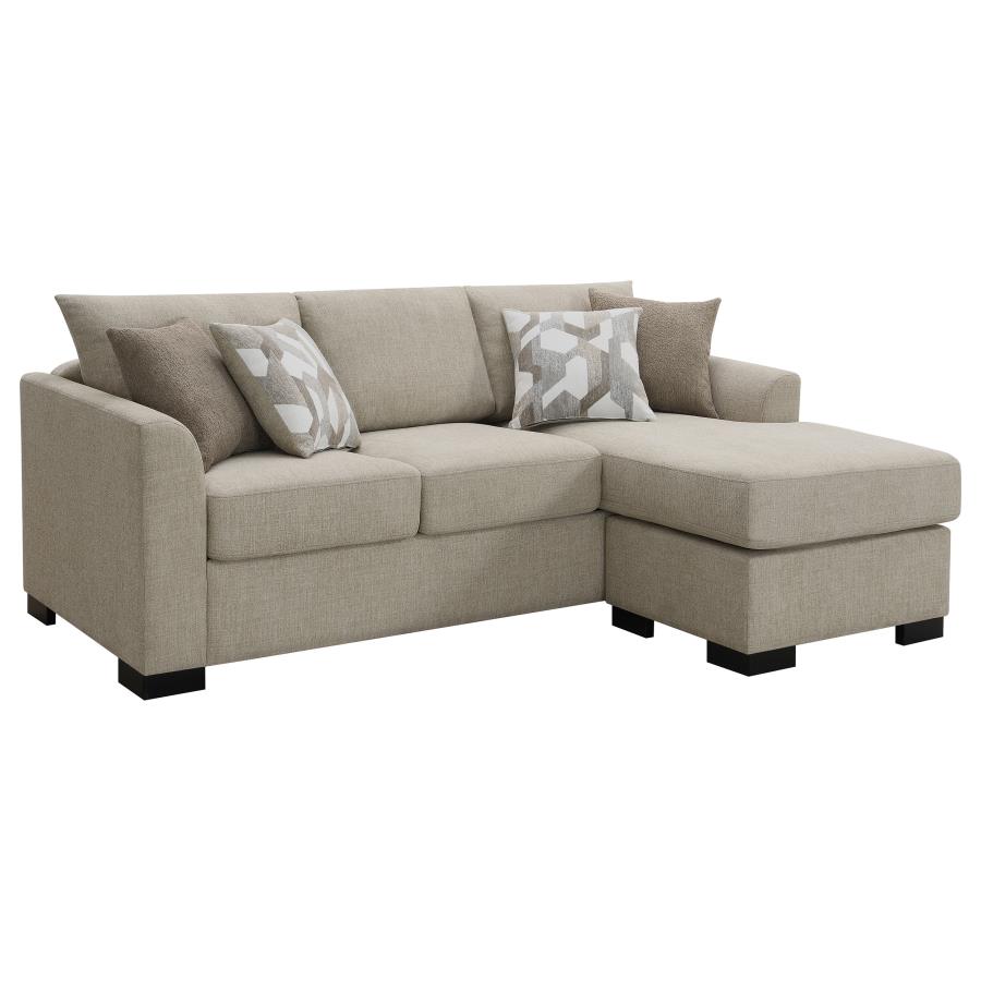 (image for) Storey Upholstered Sleeper Sectional Chaise Sofa Camel - Click Image to Close