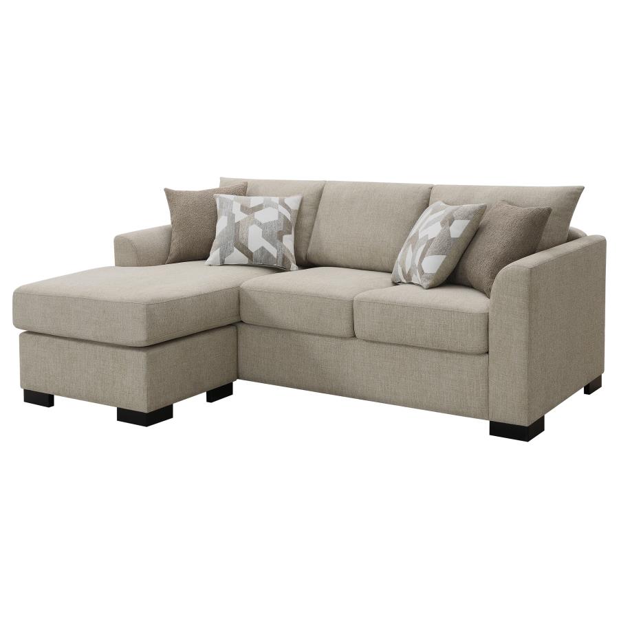 (image for) Storey Upholstered Sleeper Sectional Chaise Sofa Camel