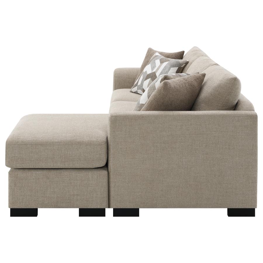 (image for) Storey Upholstered Sleeper Sectional Chaise Sofa Camel