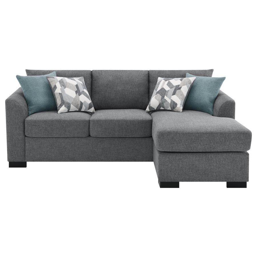 (image for) Storey Upholstered Sleeper Sectional Chaise Sofa Grey