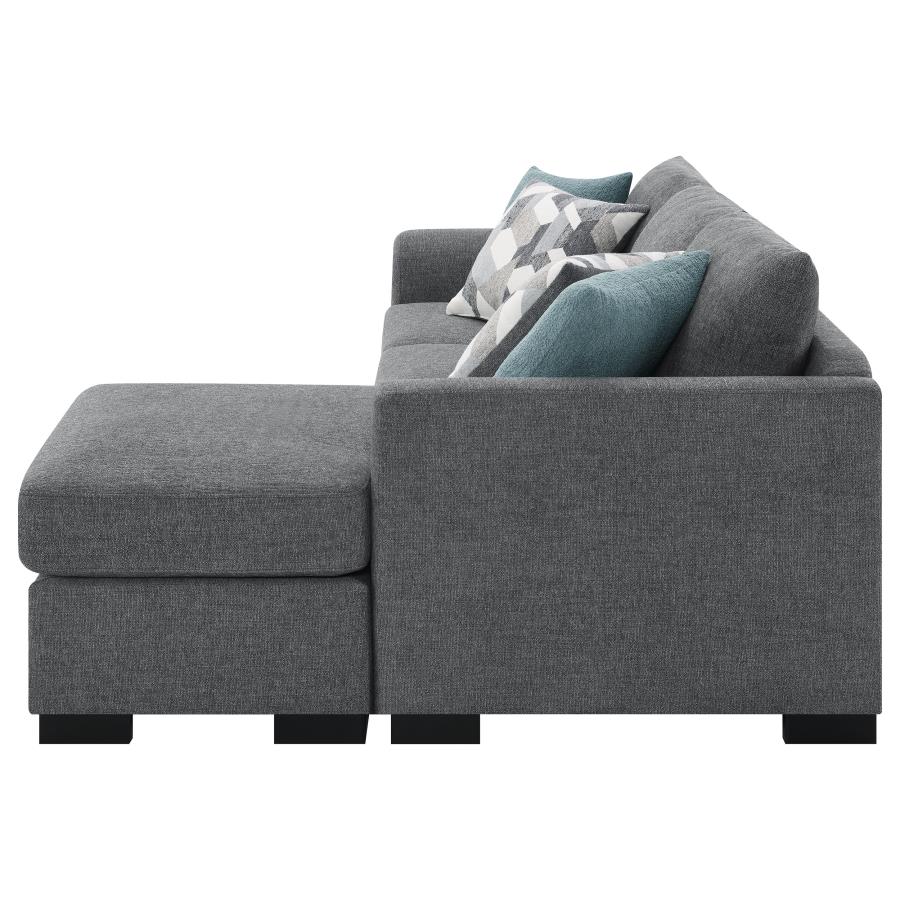 (image for) Storey Upholstered Sleeper Sectional Chaise Sofa Grey