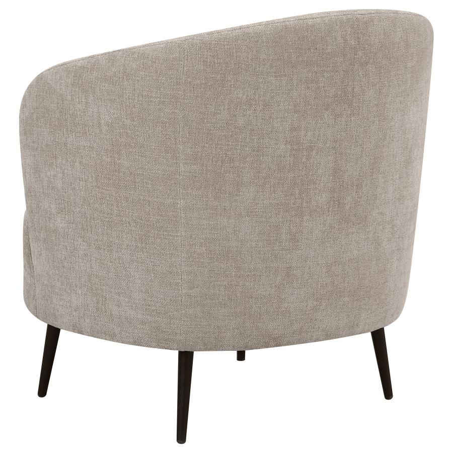 (image for) Ellorie Upholstered Channel Back Curved Chair Beige