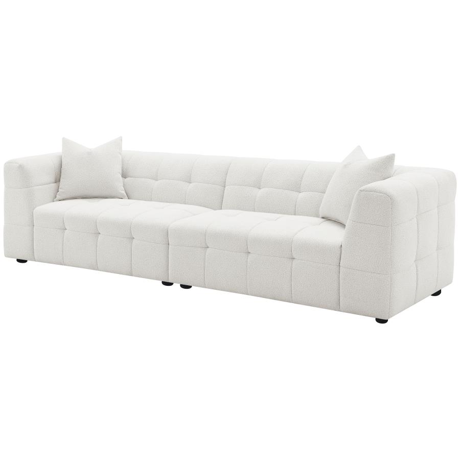 (image for) Everly Boucle Upholstered Extra Long Sofa Off White