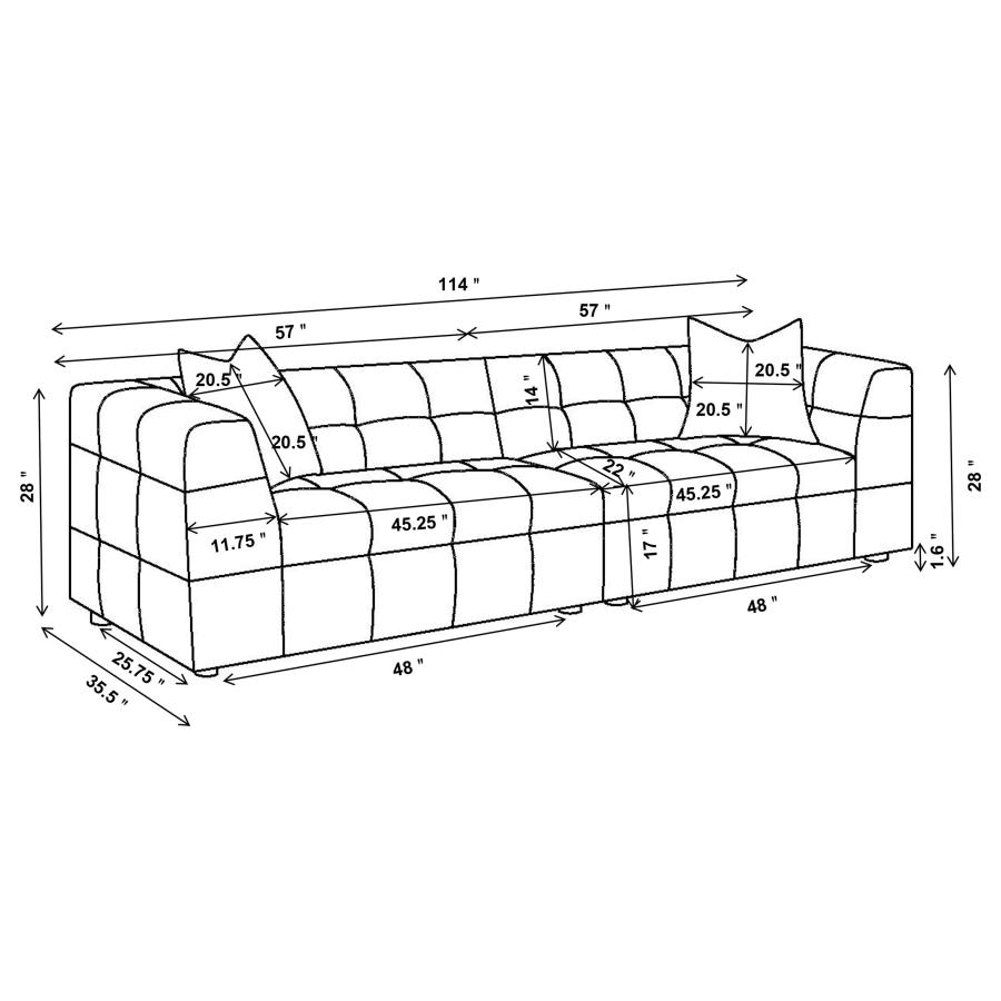 (image for) Everly Boucle Upholstered Extra Long Sofa Off White