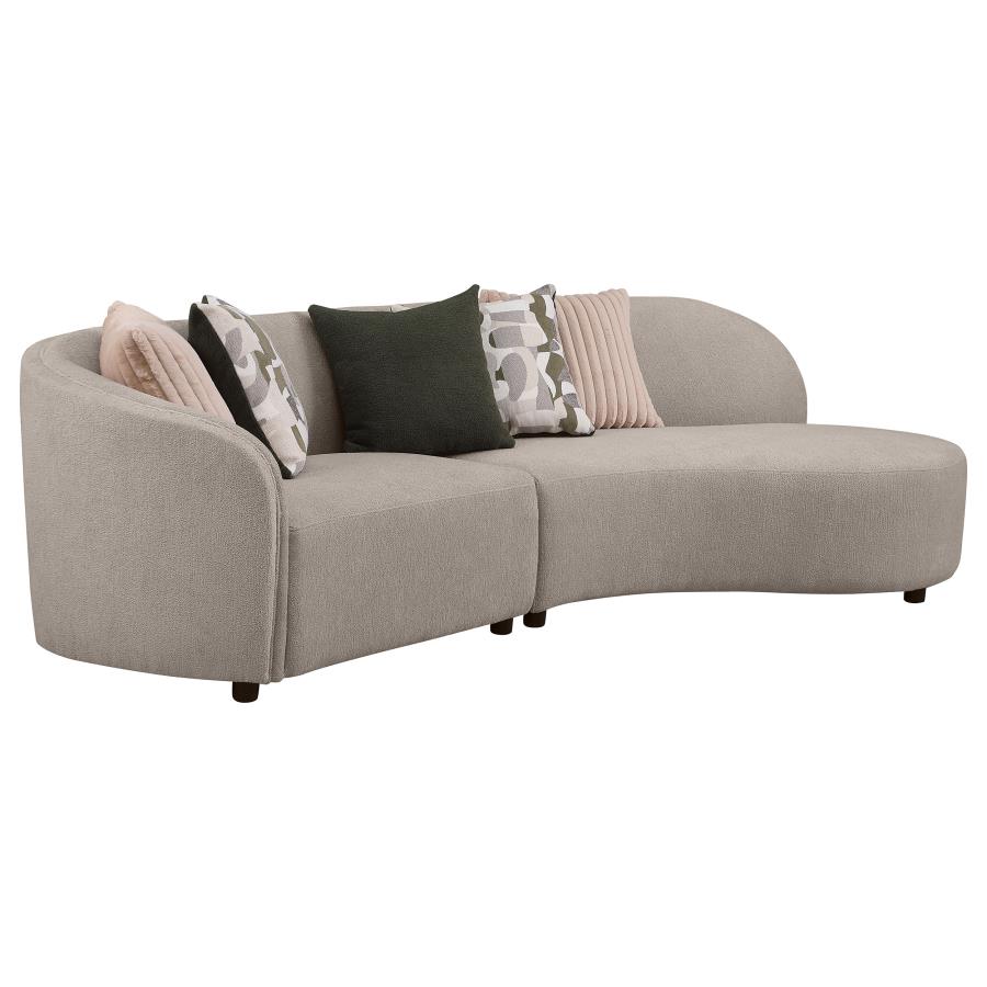 (image for) Fayette 2-piece Upholstered Sectional Sofa Greige - Click Image to Close