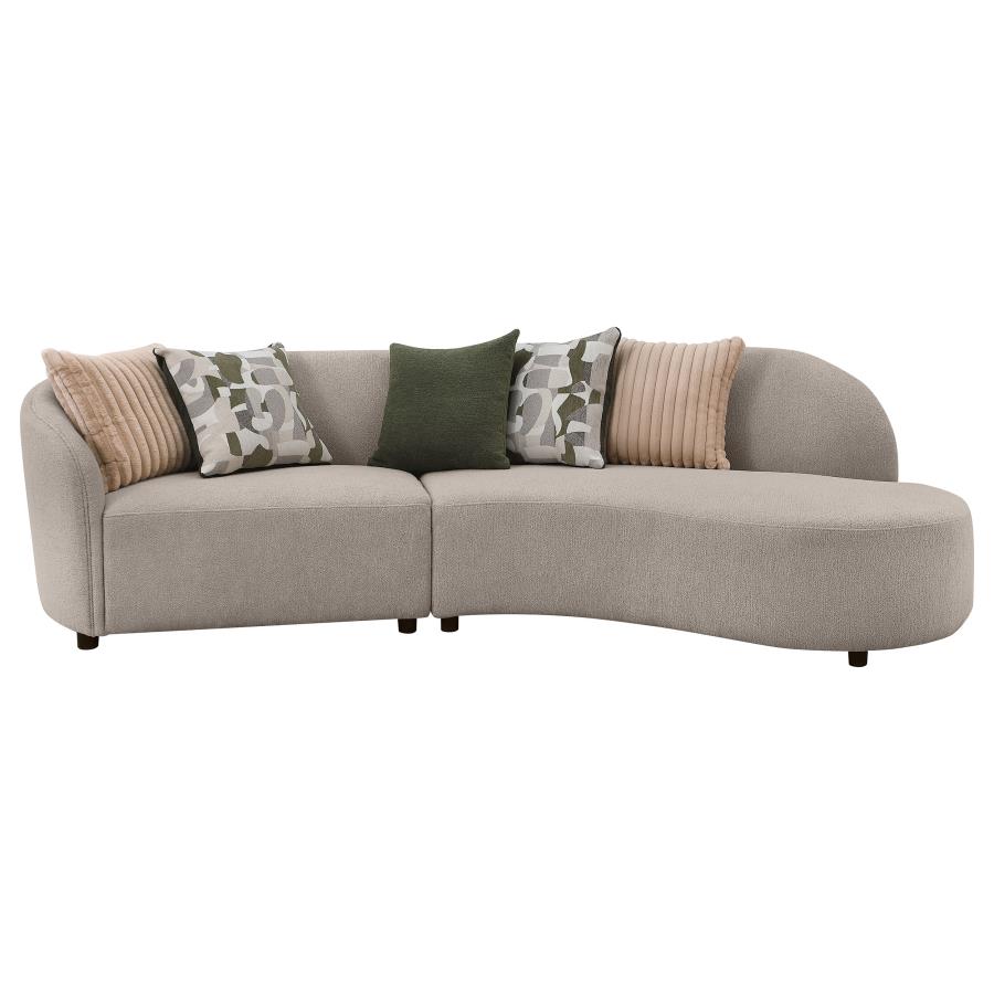 (image for) Fayette 2-piece Upholstered Sectional Sofa Greige