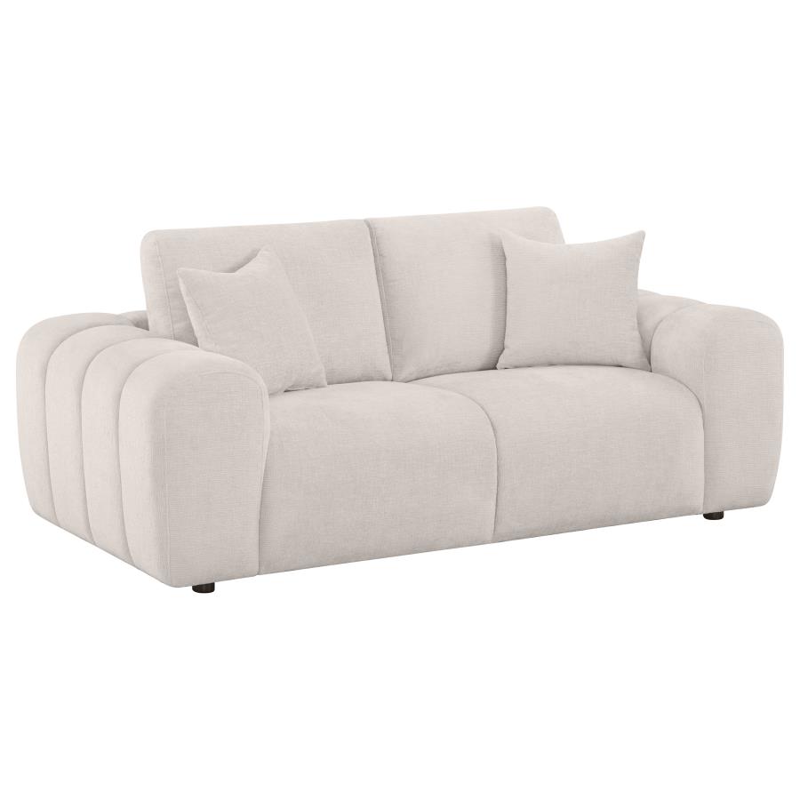 (image for) Burnett Chenille Upholstered Wide Arm Loveseat Ivory