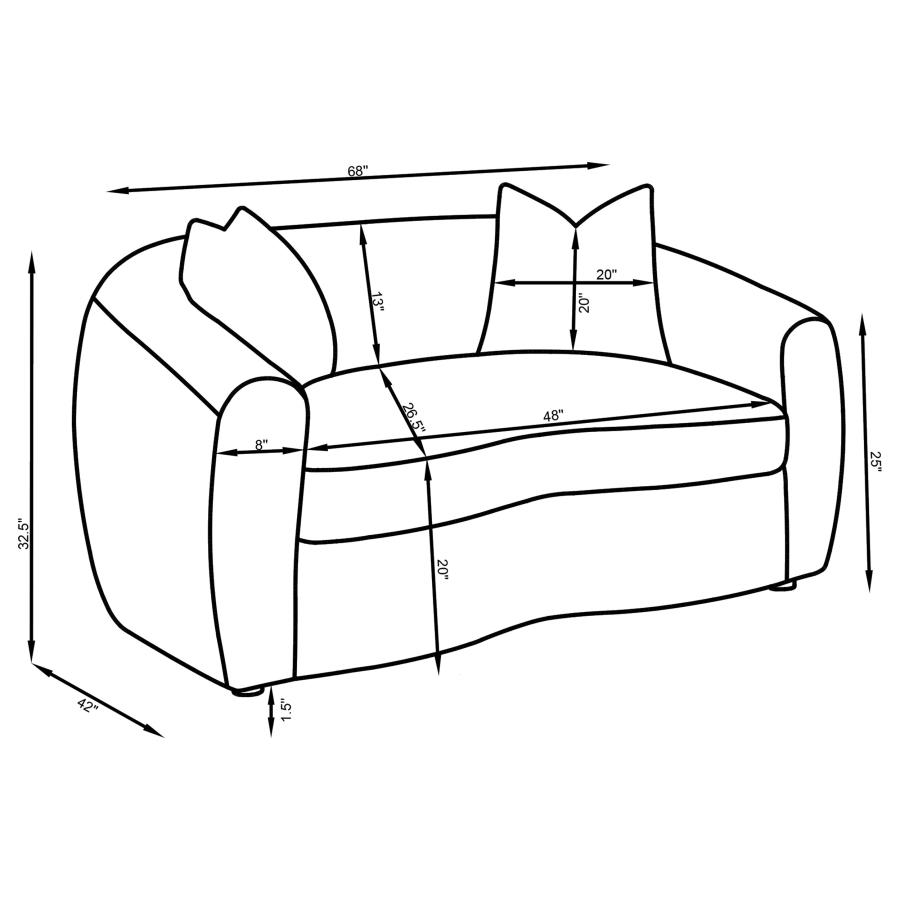 Modal Additional Images for Isabella 2-piece Fabric Upholstered Sofa Set Sand