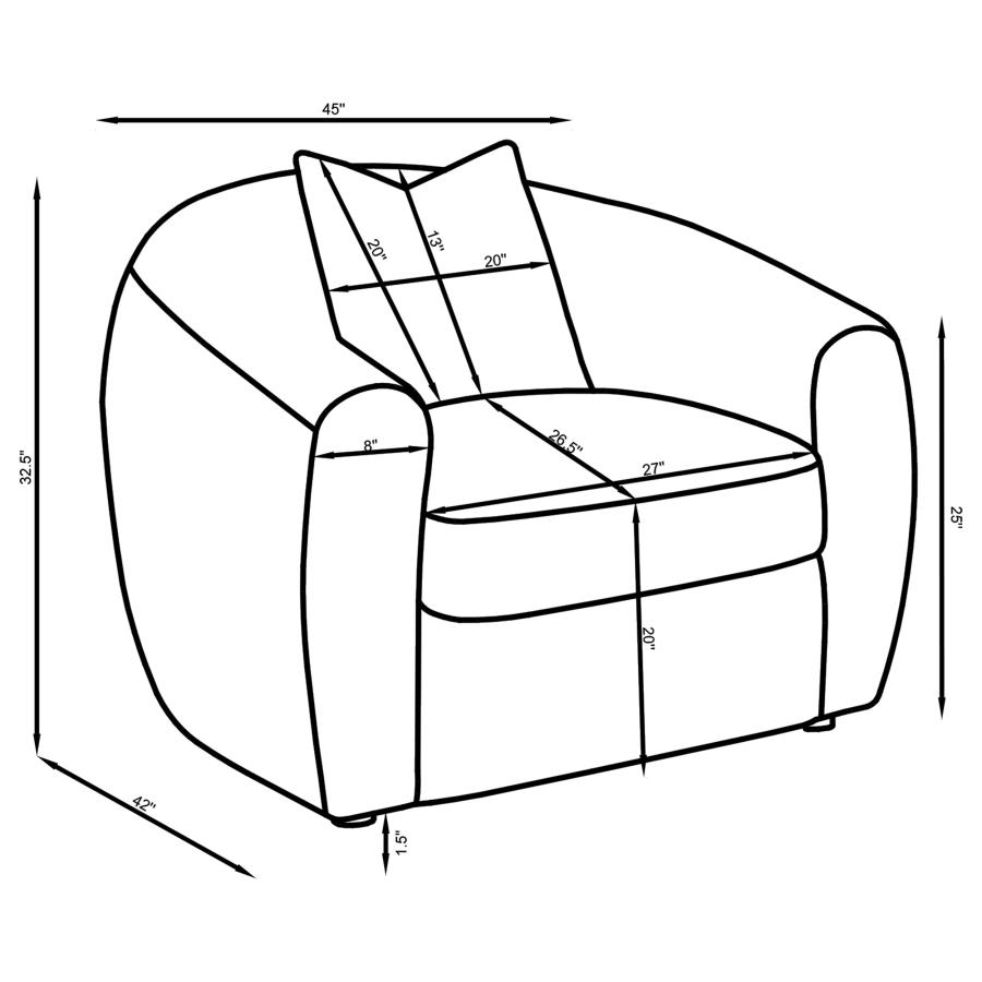 Modal Additional Images for Isabella Fabric Upholstered Accent Chair Sand