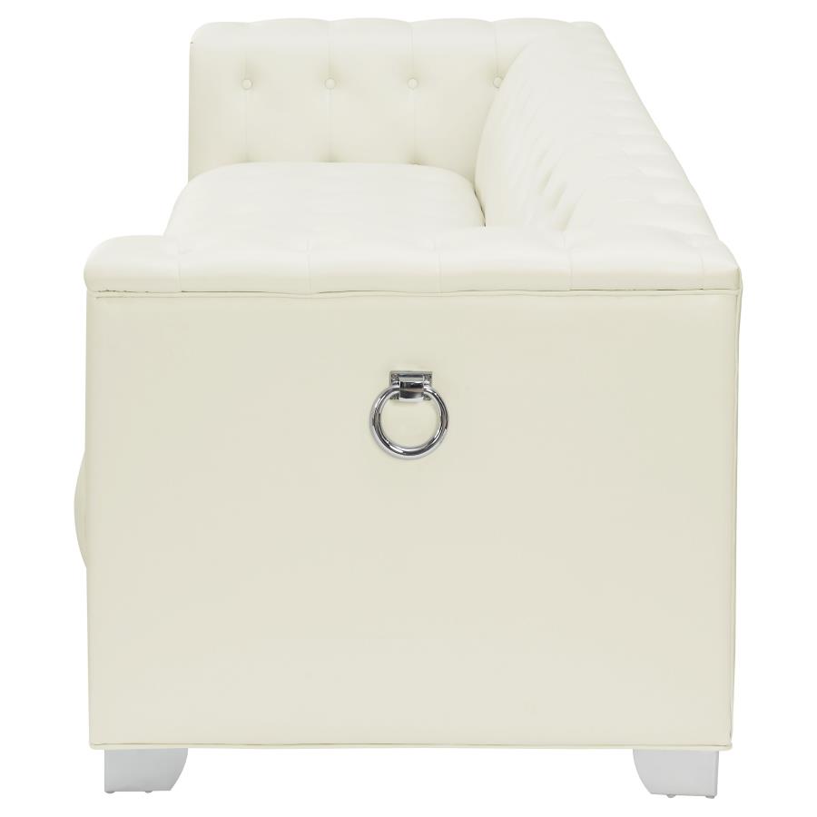 (image for) Chaviano Upholstered Track Arm Sofa Pearl White