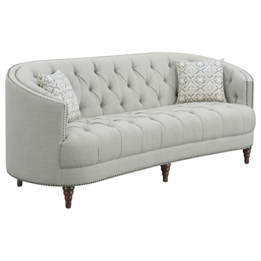 (image for) Avonlea Upholstered Sloped Arm Sofa Grey Fabric - Click Image to Close