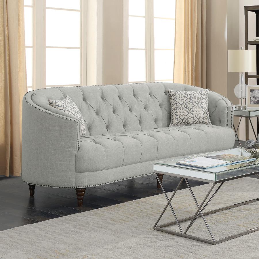 (image for) Avonlea Upholstered Sloped Arm Sofa Grey Fabric