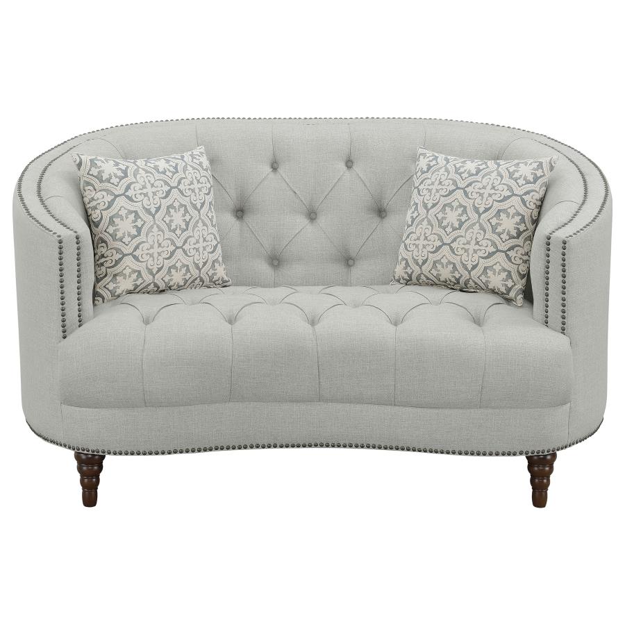 (image for) Avonlea Upholstered Sloped Arm Loveseat Grey Fabric