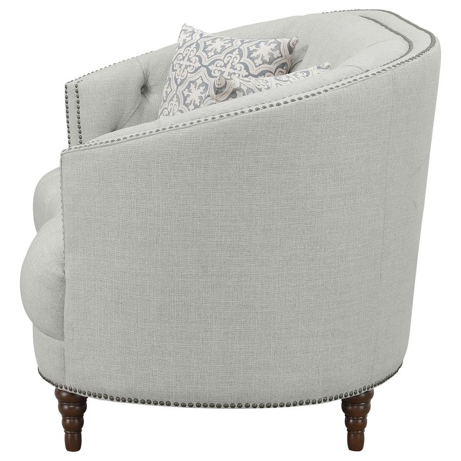 (image for) Avonlea Upholstered Sloped Arm Loveseat Grey Fabric