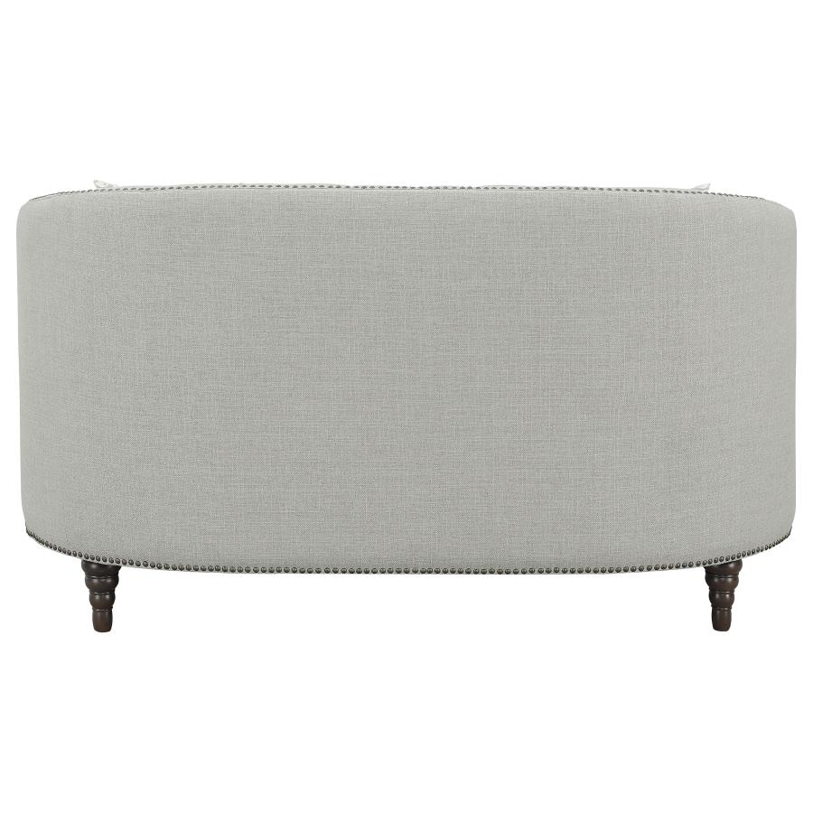 (image for) Avonlea Upholstered Sloped Arm Loveseat Grey Fabric