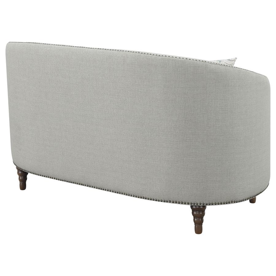 (image for) Avonlea Upholstered Sloped Arm Loveseat Grey Fabric